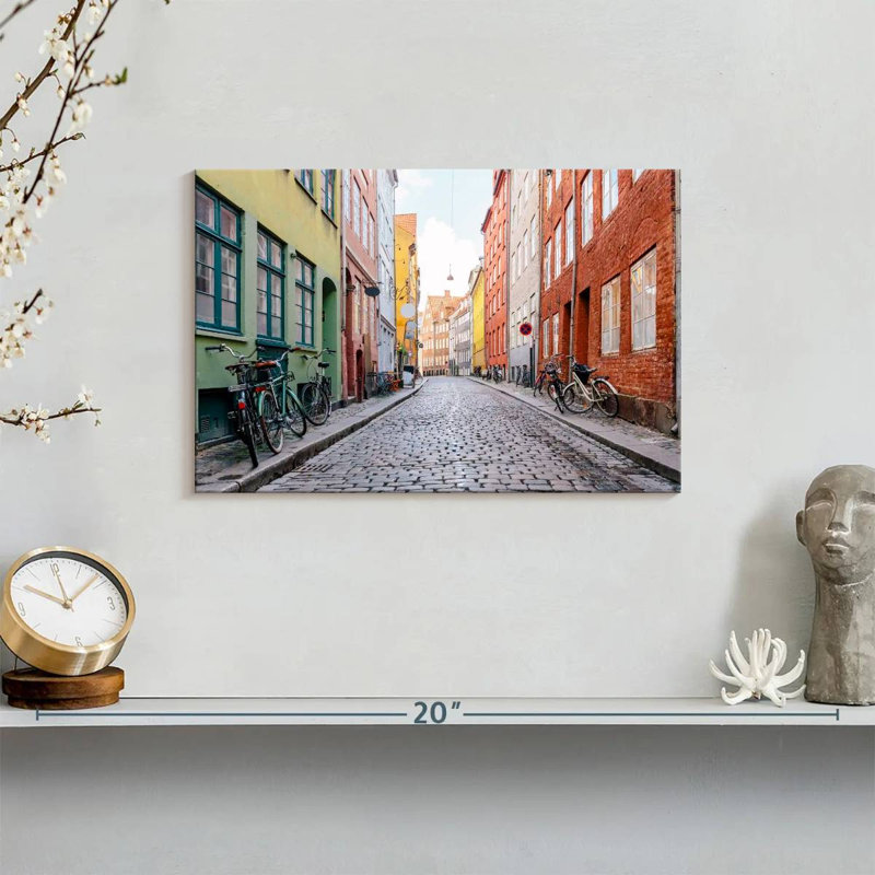 Cobbled Street In Copenhagen, 8" H x 12" W