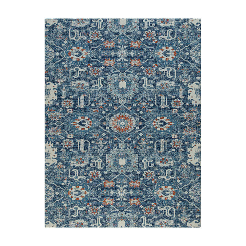 Tapis de chaise de bureau en jacquard de polyester avec support antidérapant Anji, H 0,50 po x l 40 po x P 54 po
