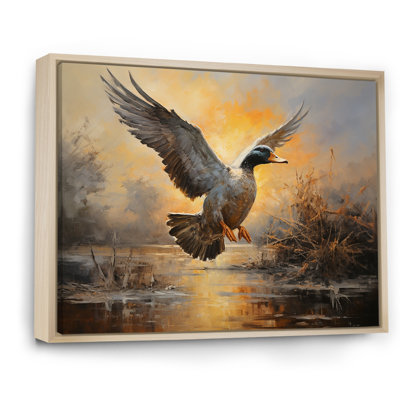 Vintage duck Flight at the pond II - Duck Wall Art