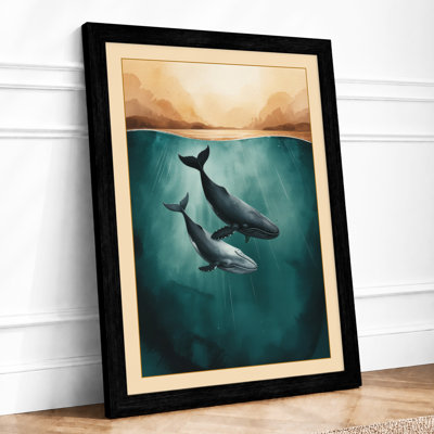Whales at the Divide Coastal - Framed Print
