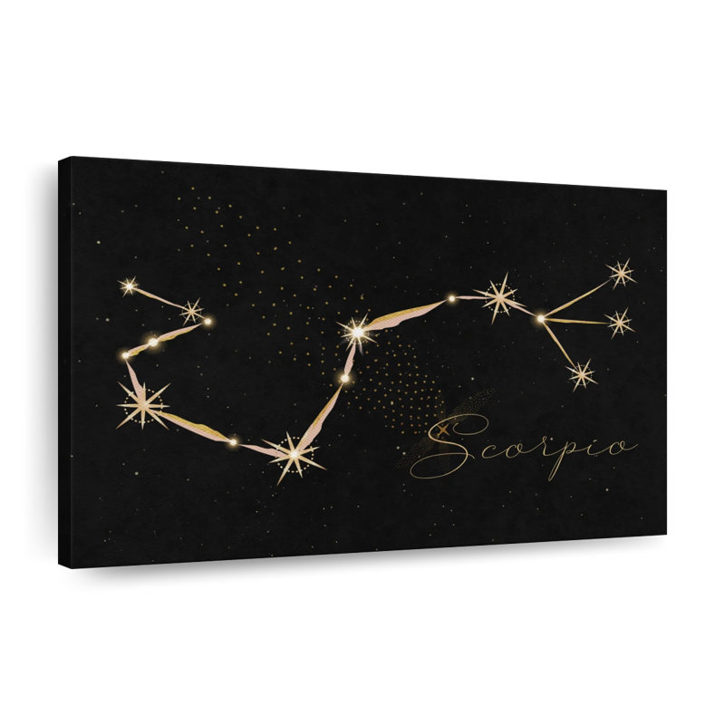 Constellation scorpion sur toile, H 8 po x l 12 po x P 1 po