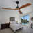 Ceiling Fan Light With 6-Speed Remote Control Black Three-Blade Reversible Wooden Fan Blades Dc Motor Ideal For Bedrooms-1449718886