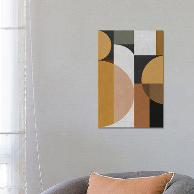 Geometric Pattern With Semicircles by Angel Estevez - Wrapped Canvas Print