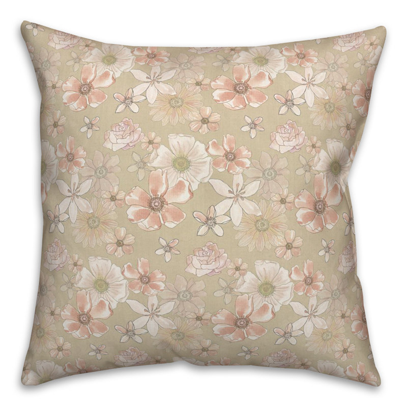 Polyester/Polyester Blend Throw Square Pillow Cover & Insert, Tan