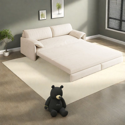 Canapé convertible en velours avec rangement, multifonctionnel moderne pour la maison