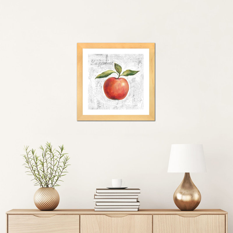" La Pomme On White " by Silvia Vassileva, Natural Wood Paper, White, 16" H x 16" W x 1" D