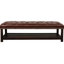 Banc de bout de lit avec garniture cloutée, largeur de 60 po, brun foncé, support de chambre à coucher en tissu d'ameublement Pu, banc en cuir rembourré, fabrication brun uni-1316246752