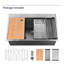 Évier de cuisine en acier inoxydable encastrable 33 po x 22 po x 10 po. Gris foncé, simple cuve avec accessoires, fonction de drainage rapide, évier encastré 33 po x 22 po. Mécanisme rapide, production