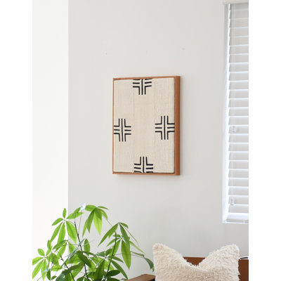 LUXE White & Black Mudcloth Framed Wall Art