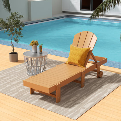 Laguna 77.6" Long Outdoor All-Weather Poly Reclining Single Chaise