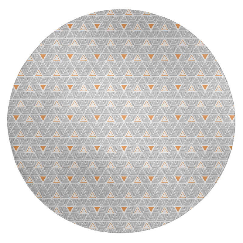 Chenille Geometric Indoor Rug, Round 5'