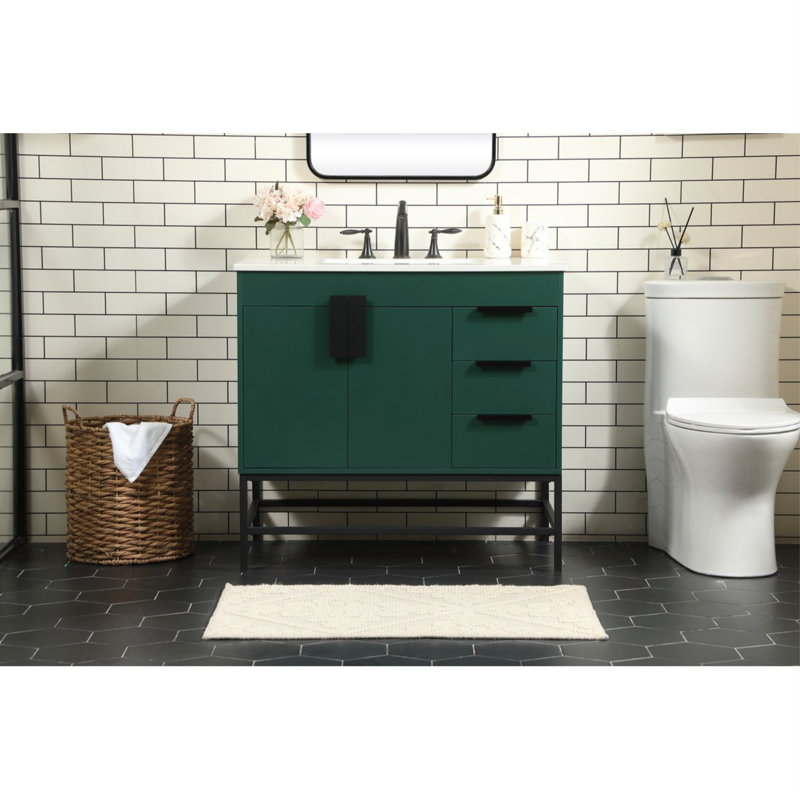 Ensemble de meuble-lavabo simple 36 po Eugene, Vert