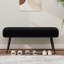 Banc rembourré moderne de 43,3 po avec structure en métal et tissu en peluche-1040416780