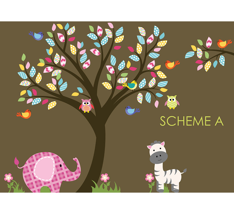 Non-Wall Damaging Wall Decal, Scheme A