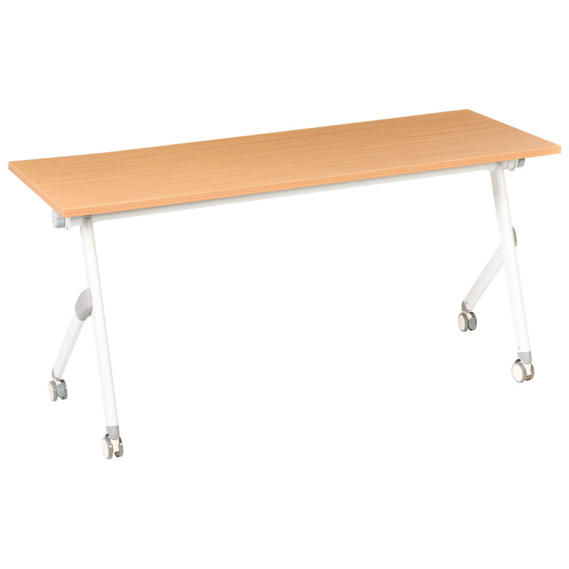 Aarre Foldable Steel Standing Desk, 73cm H x 160cm W x 60cm D, Brown/White