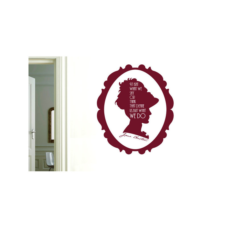 Jane Austen Wall Sticker, Burgundy