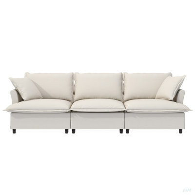 Module de canapé modulaire 3 places pour canapé modulaire modulaire, siège large, canapé en nuage de chenille avec coussins décoratifs, mobilier d'intérieur rembourré pour salon, chambre à coucher, appartement (modulaire)