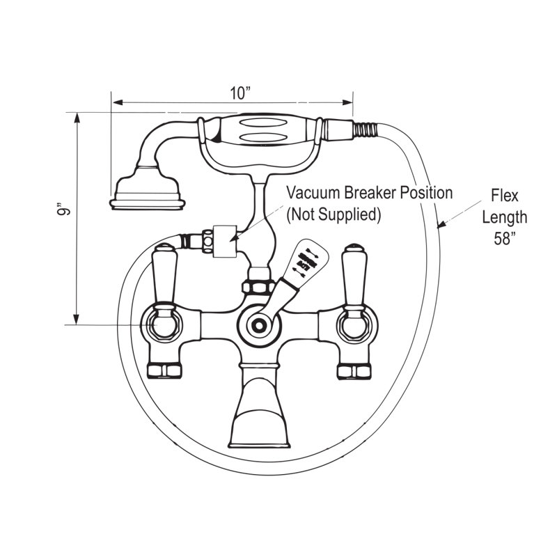 Edwardian™ Exposed Tub Filler With Handshower, Polished Chrome