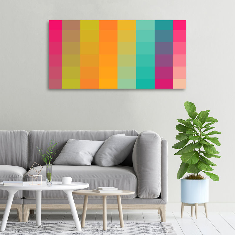 Colorful Squares - No Frame Print on Canvas