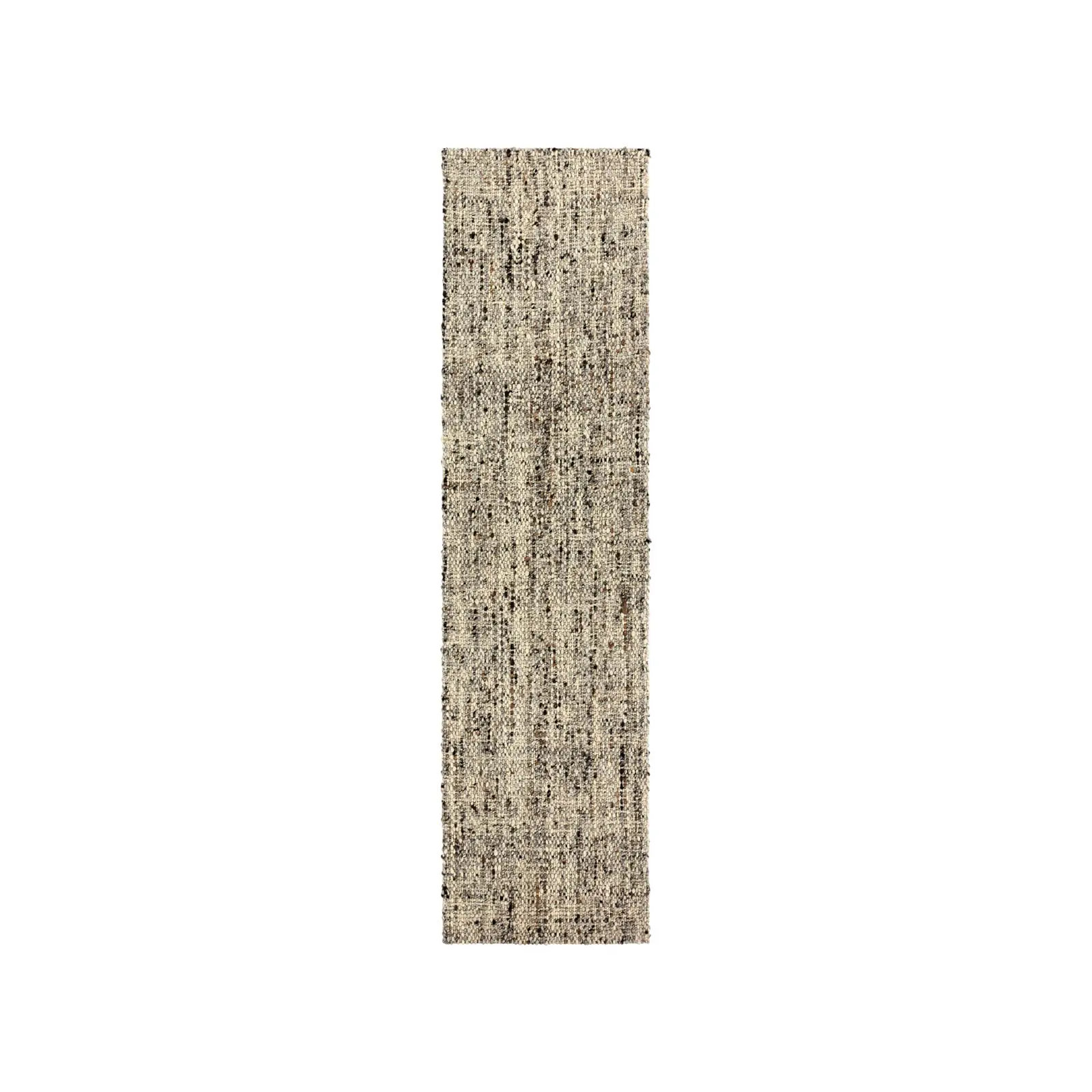 Elya Handmade Dhurrie Wool Gray Area Rug, Runner 3' x 12'