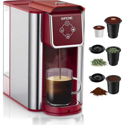 Machine à café Sifene polyvalente 3-en-1 - K-Cup, cafetière moulue et thé avec réservoir 50 oz