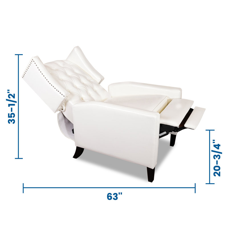 Davlat Recliner Chair, Leather Recliner Sofa with Soft High-Resilience Cushion, Living Room Chair, White Faux Leather
