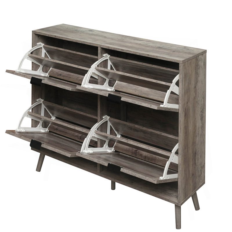 Range-chaussures 4 portes, armoire de rangement pour chaussures moderne autoportante, pour vestibule
