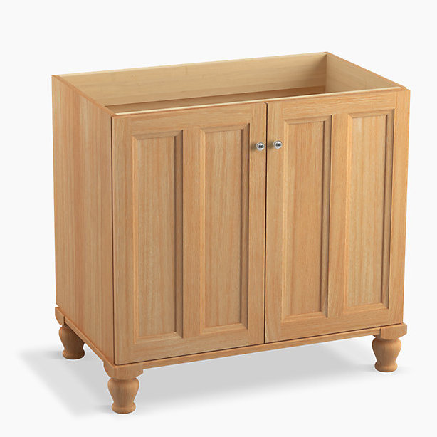Base de meuble-lavabo 36 po Damask, Only doors, Chêne blanc kaki