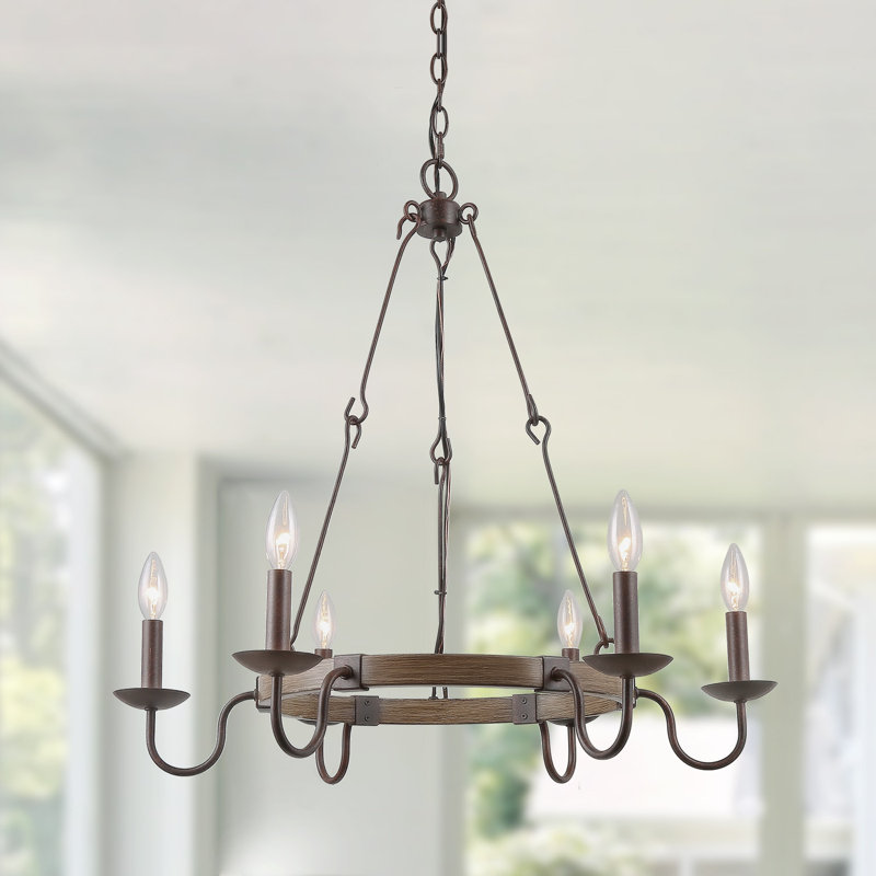 Lustre de roue de style bougie 6 lumières Chesterland