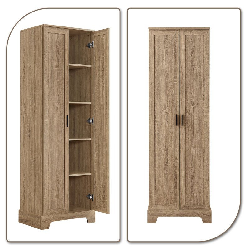 Naber Manufactured Wood Single Storage Cabinet - 2 Doors, Brown