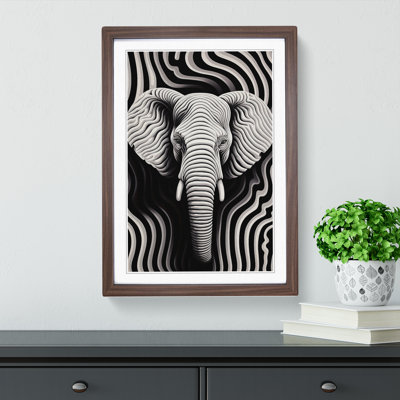 XYZ-FRM-V1223-640 Elephant Op No.3 1 Piece Single Picture Frame Wall Art
