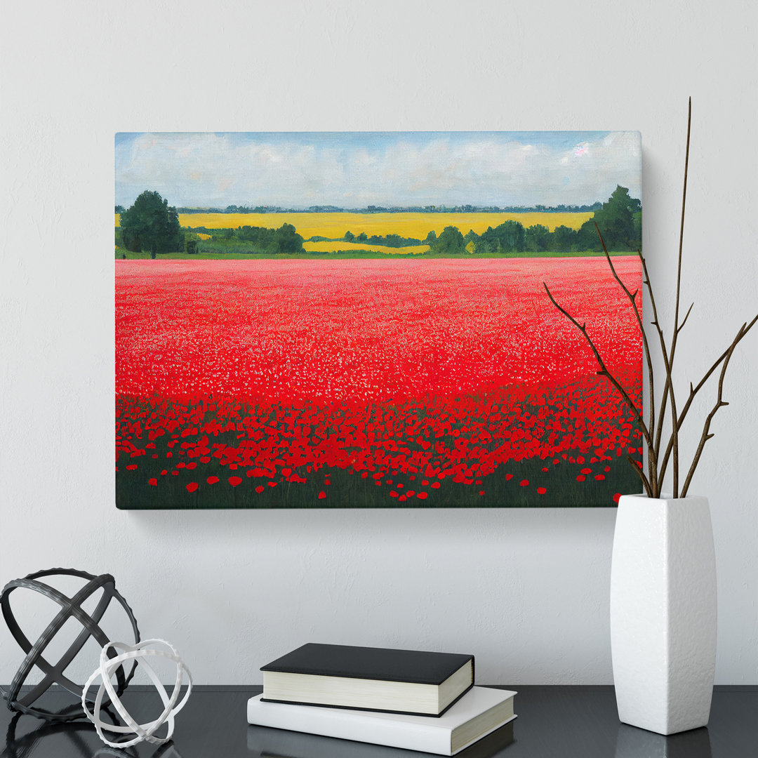 XXX-H1022-607X An Enigmatic Poppy Field Flowers - Wrapped Canvas Print