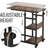 Industrial C-Shaped Mobile Rolling Sofa Side Table With 3-Tier Storage Shelving, Adjustable Height