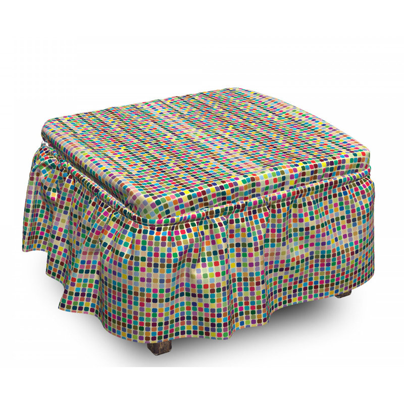 Housse pour repose-pieds à coussins carrés, Motif 2