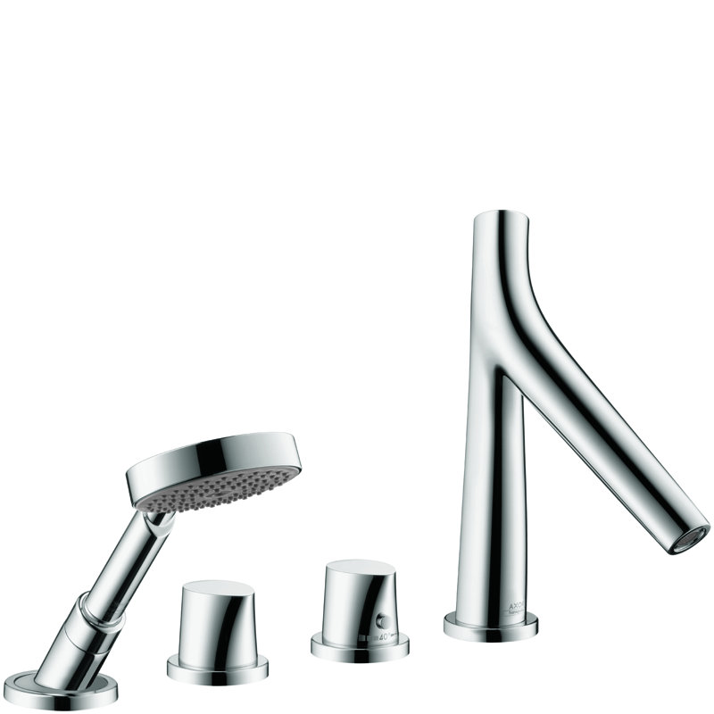 Axor Starck Organic Double Handle Deck Mounted Roman Tub Faucet with Handshower