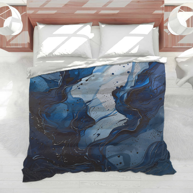 Abstract Waves Bedding Abstract Comforter Modern, King