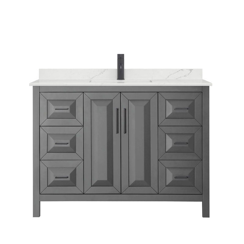 Daria 48'' W Vanity, Gray, Matte Black, Giotto Quartz