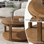 Table basse ronde en bois avec tablette
