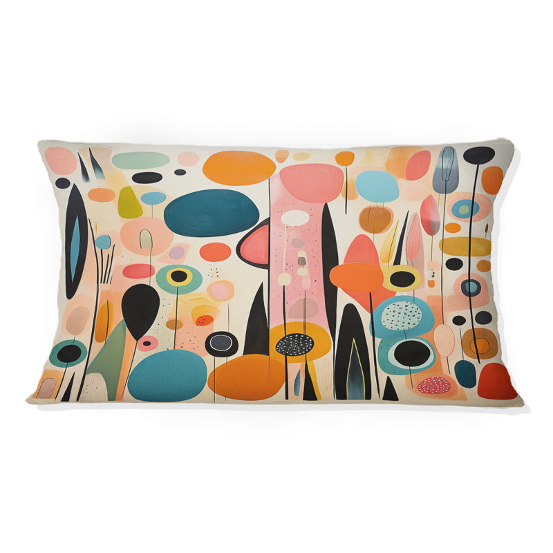 Coussin rose Mid Century Playful Patterns II - Abstract Midcentury