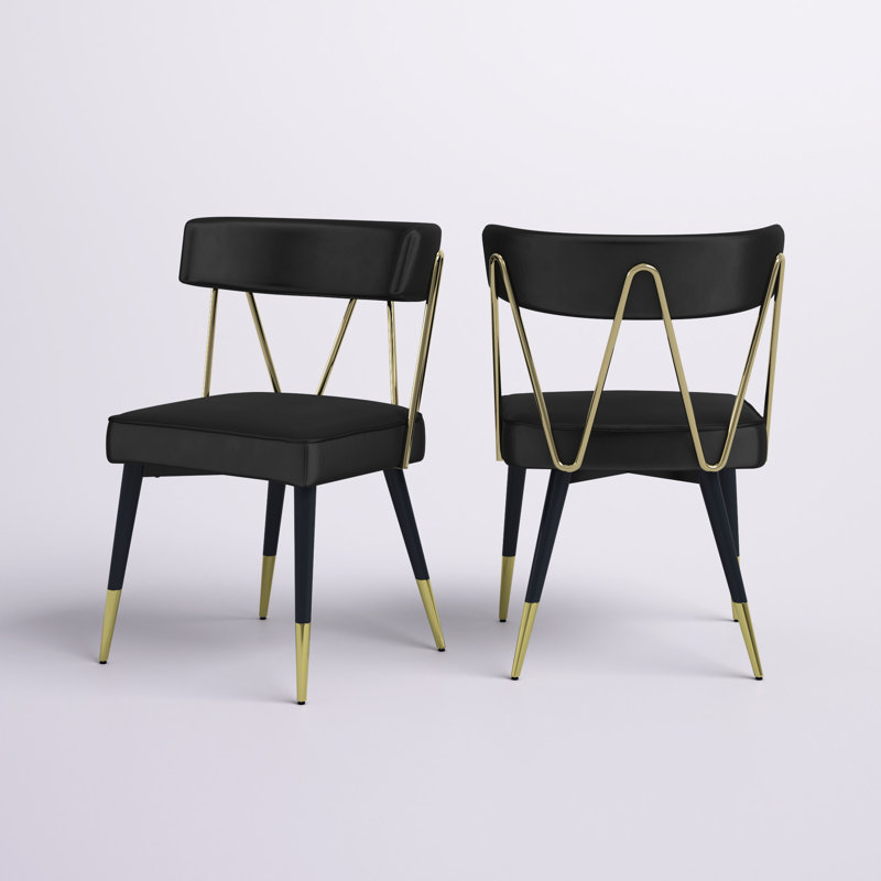 Chaise d'appoint en velours Jeudi, Velours noir