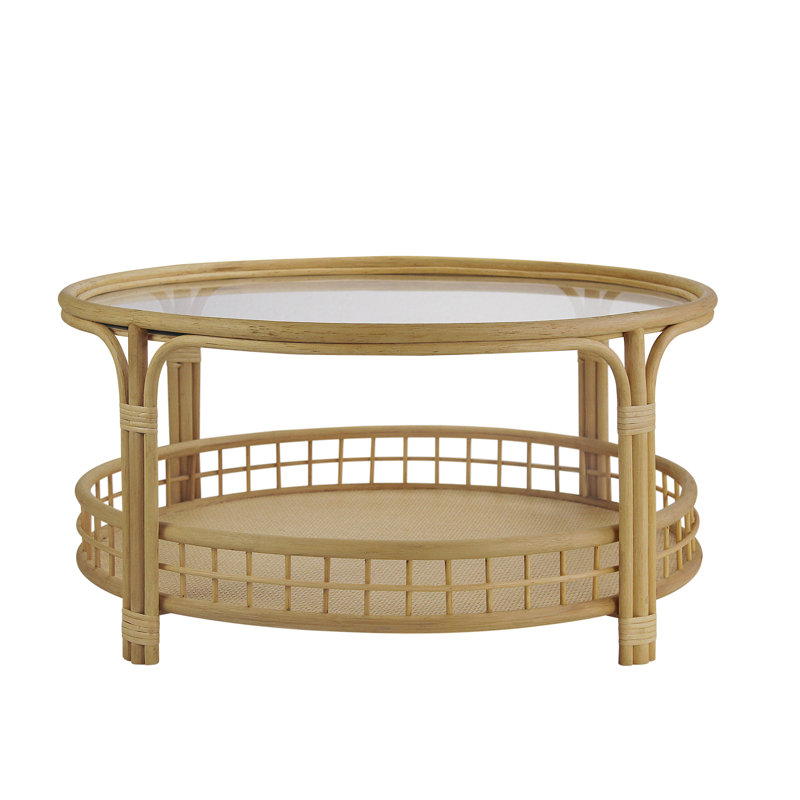 Table basse à 4 pieds avec rangement Warmley, Naturel