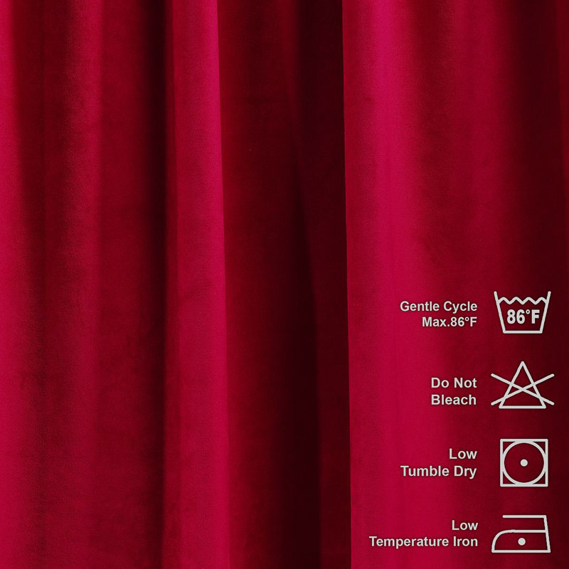 Room Darkening Single Curtain Panel, Red, 130cm Width x 225cm Drop
