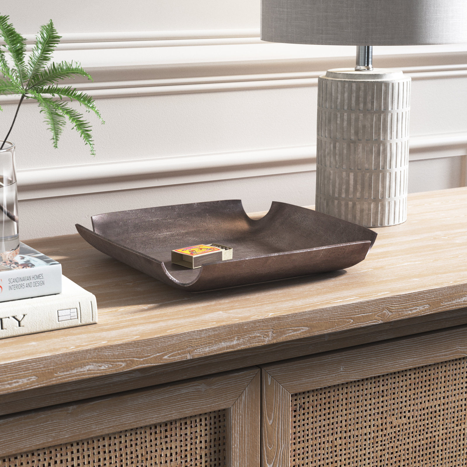 Demi Decorative Tray, Dark Bronze