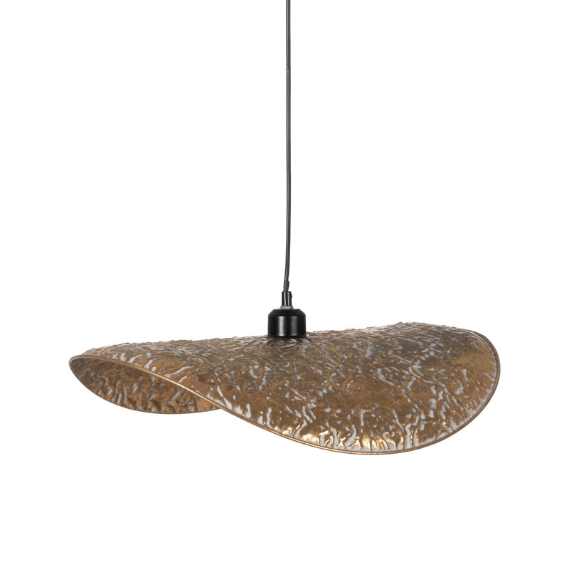 1 - Light Antique Brass Pendant, 16cm H x 43cm W x 51cm D