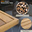 4 meubles de patio avec table et tissu en bois beige