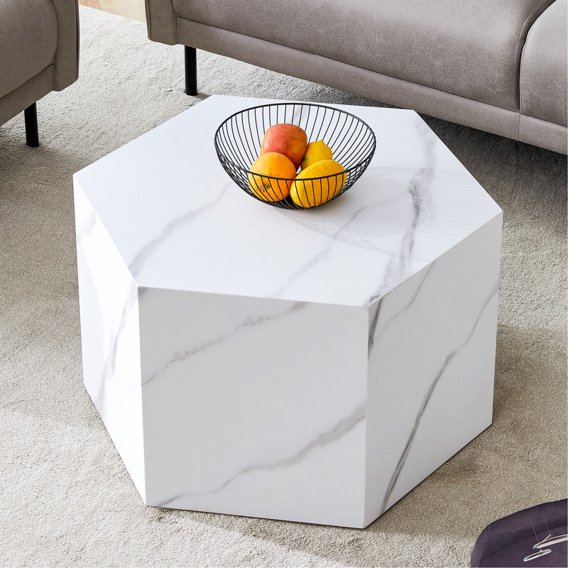 Table basse moderne, table d'appoint hexagonale pour espace de vie