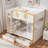 Bunk Bed With House-shaped Guardrails, Storage Shelves And Drawers-1304767762