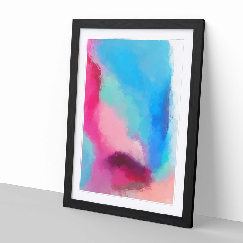 Fusion of Colour in Abstract - Picture Frame Painting Print, 36cm H x 27cm W x 2cm D, Black Framed