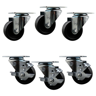 Assure Parts Replacement Caster Set with BrakesService Caster Brand