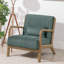 Chaise d'appoint moderne en velours côtelé avec structure en bois et coussin moelleux Sage-671487851